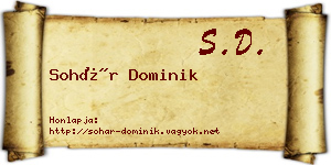 Sohár Dominik névjegykártya