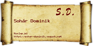 Sohár Dominik névjegykártya