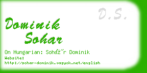 dominik sohar business card